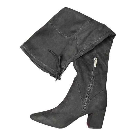 NEW Marc Fisher Okun Over Knee High Boot Black Block Heel Side Zip Women 9 - Picture 4 of 8
